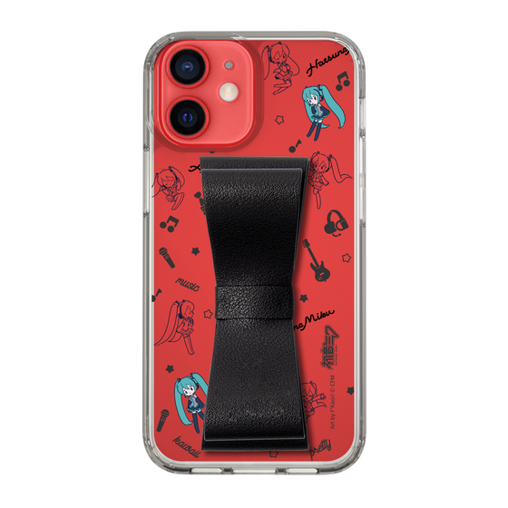 Slim Protection Case - STAND & RING RIBBON Black［ HATSUNE MIKU - Ribbon - Instrumental - Monochrome ］