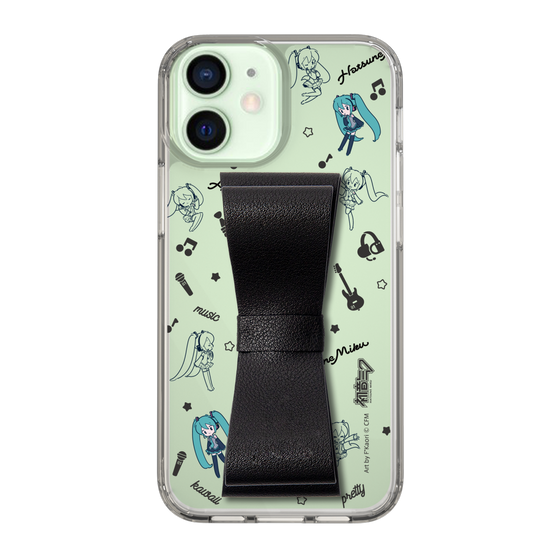 Slim Protection Case - STAND & RING RIBBON Black［ HATSUNE MIKU - Ribbon - Instrumental - Monochrome ］