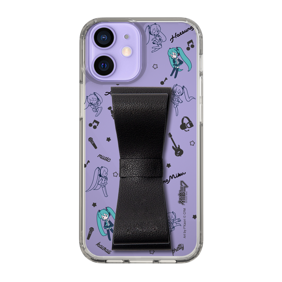 Slim Protection Case - STAND & RING RIBBON Black［ HATSUNE MIKU - Ribbon - Instrumental - Monochrome ］