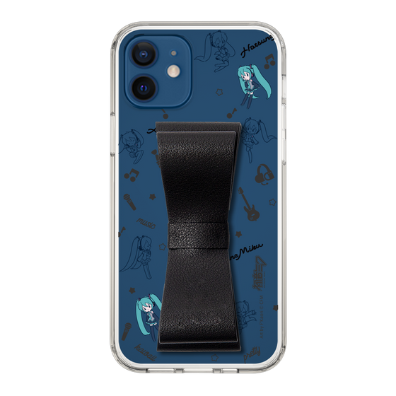 Slim Protection Case - STAND & RING RIBBON Black［ HATSUNE MIKU - Ribbon - Instrumental - Monochrome ］