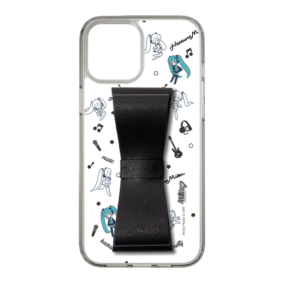 Slim Protection Case - STAND & RING RIBBON Black［ HATSUNE MIKU - Ribbon - Instrumental - Monochrome ］