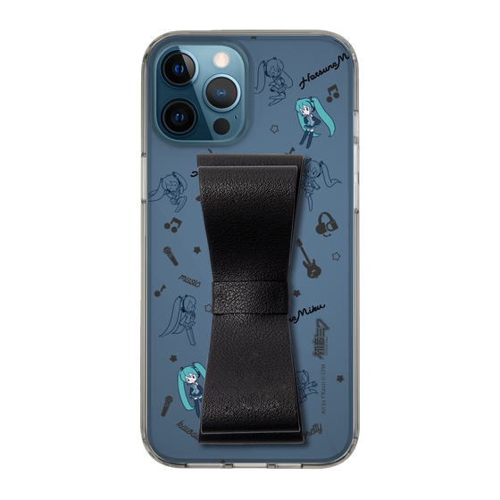 Slim Protection Case - STAND & RING RIBBON Black［ HATSUNE MIKU - Ribbon - Instrumental - Monochrome ］