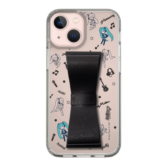 Slim Protection Case - STAND & RING RIBBON Black［ HATSUNE MIKU - Ribbon - Instrumental - Monochrome ］