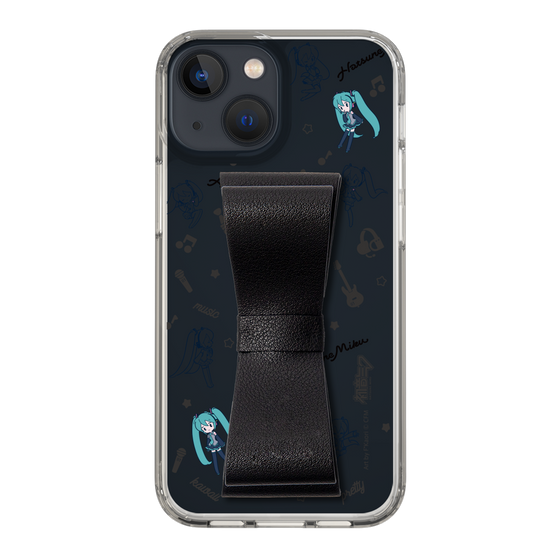 Slim Protection Case - STAND & RING RIBBON Black［ HATSUNE MIKU - Ribbon - Instrumental - Monochrome ］