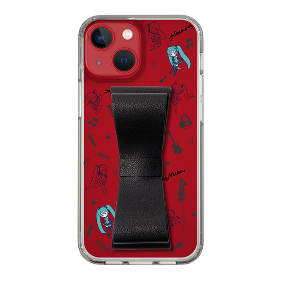 Slim Protection Case - STAND & RING RIBBON Black［ HATSUNE MIKU - Ribbon - Instrumental - Monochrome ］