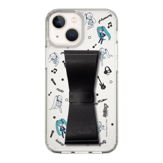 Slim Protection Case - STAND & RING RIBBON Black［ HATSUNE MIKU - Ribbon - Instrumental - Monochrome ］