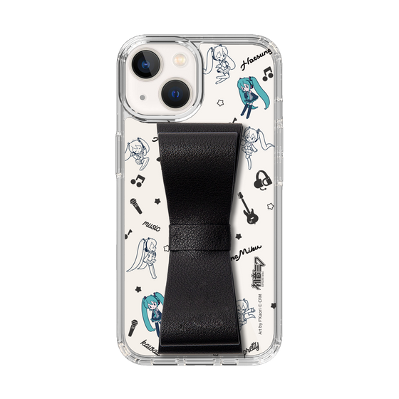 Slim Protection Case - STAND & RING RIBBON Black［ HATSUNE MIKU - Ribbon - Instrumental - Monochrome ］