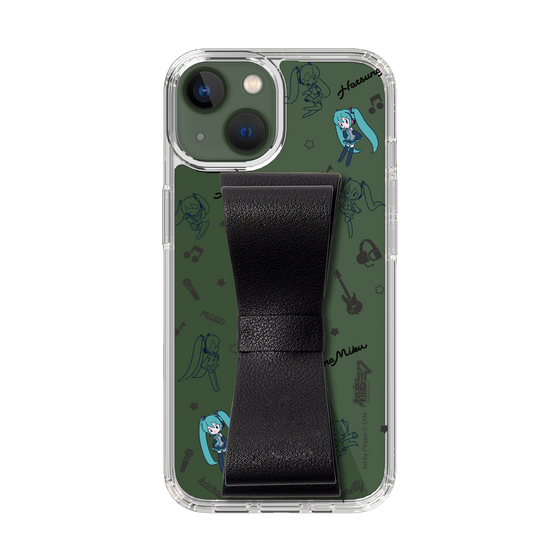 Slim Protection Case - STAND & RING RIBBON Black［ HATSUNE MIKU - Ribbon - Instrumental - Monochrome ］