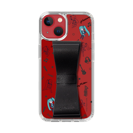 Slim Protection Case - STAND & RING RIBBON Black［ HATSUNE MIKU - Ribbon - Instrumental - Monochrome ］