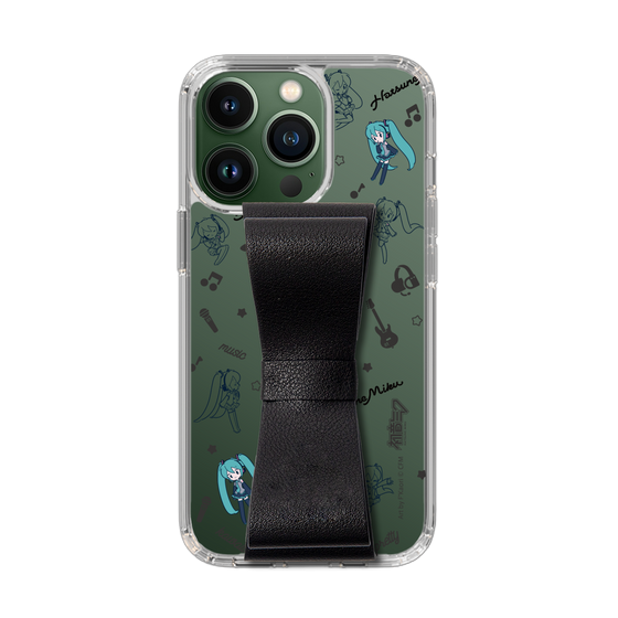 Slim Protection Case - STAND & RING RIBBON Black［ HATSUNE MIKU - Ribbon - Instrumental - Monochrome ］