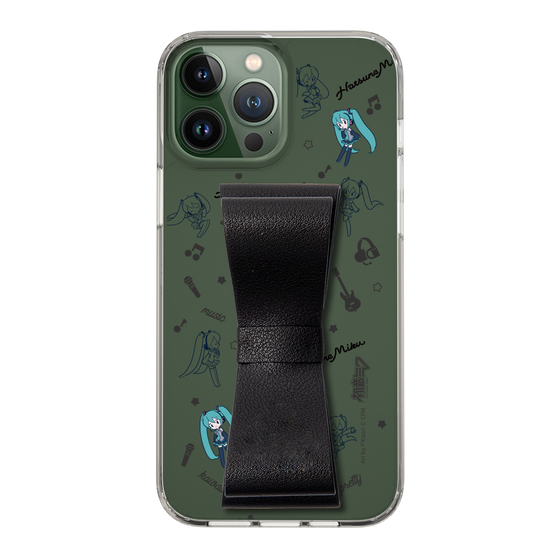 Slim Protection Case - STAND & RING RIBBON Black［ HATSUNE MIKU - Ribbon - Instrumental - Monochrome ］