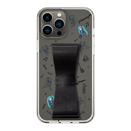 Slim Protection Case - STAND & RING RIBBON Black［ HATSUNE MIKU - Ribbon - Instrumental - Monochrome ］