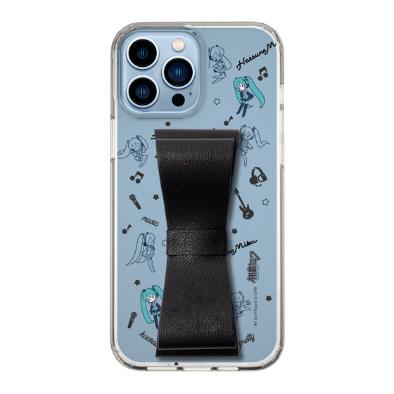 Slim Protection Case - STAND & RING RIBBON Black［ HATSUNE MIKU - Ribbon - Instrumental - Monochrome ］