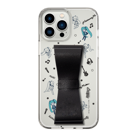 Slim Protection Case - STAND & RING RIBBON Black［ HATSUNE MIKU - Ribbon - Instrumental - Monochrome ］