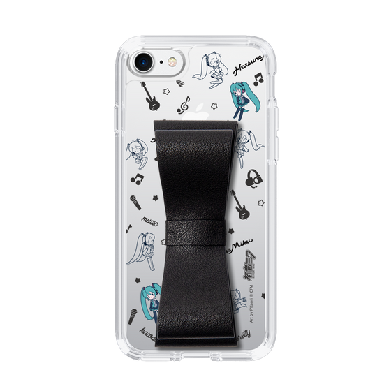Slim Protection Case - STAND & RING RIBBON Black［ HATSUNE MIKU - Ribbon - Instrumental - Monochrome ］