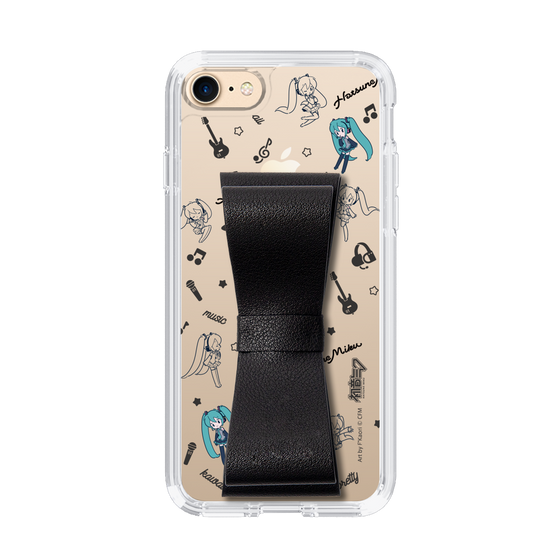 Slim Protection Case - STAND & RING RIBBON Black［ HATSUNE MIKU - Ribbon - Instrumental - Monochrome ］