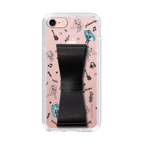 Slim Protection Case - STAND & RING RIBBON Black［ HATSUNE MIKU - Ribbon - Instrumental - Monochrome ］