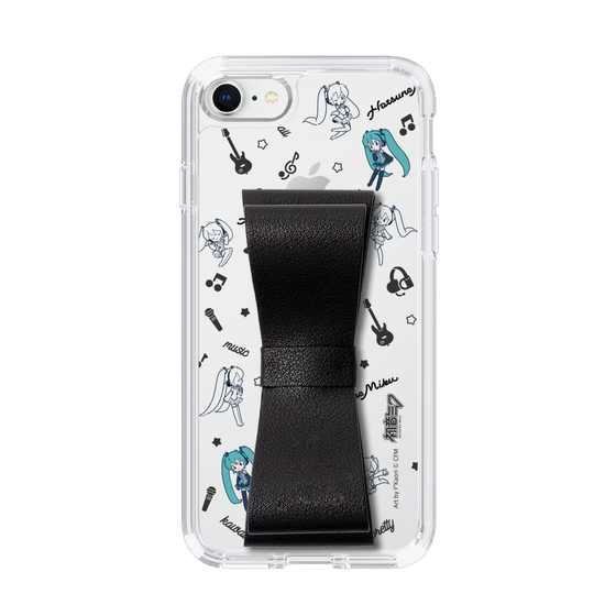 Slim Protection Case - STAND & RING RIBBON Black［ HATSUNE MIKU - Ribbon - Instrumental - Monochrome ］