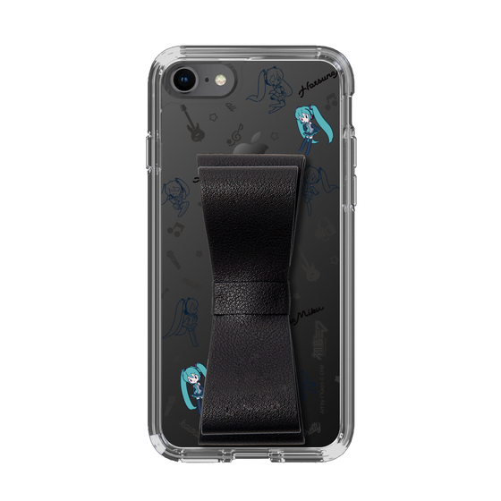 Slim Protection Case - STAND & RING RIBBON Black［ HATSUNE MIKU - Ribbon - Instrumental - Monochrome ］