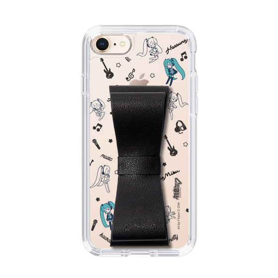 Slim Protection Case - STAND & RING RIBBON Black［ HATSUNE MIKU - Ribbon - Instrumental - Monochrome ］