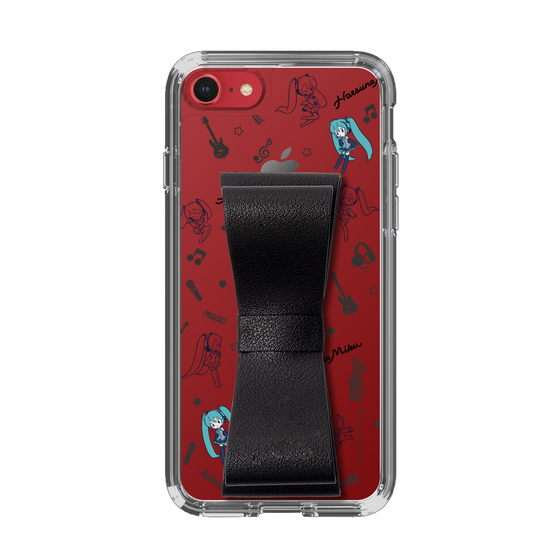 Slim Protection Case - STAND & RING RIBBON Black［ HATSUNE MIKU - Ribbon - Instrumental - Monochrome ］
