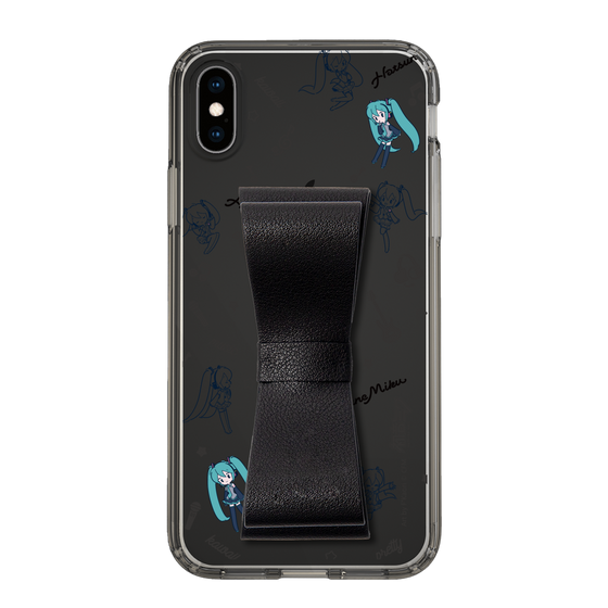 Slim Protection Case - STAND & RING RIBBON Black［ HATSUNE MIKU - Ribbon - Instrumental - Monochrome ］