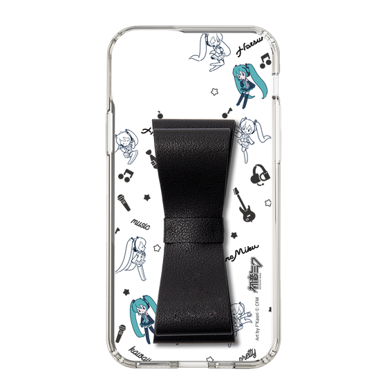 Slim Protection Case - STAND & RING RIBBON Black［ HATSUNE MIKU - Ribbon - Instrumental - Monochrome ］