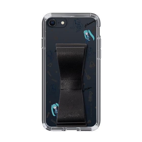 Slim Protection Case - STAND & RING RIBBON Black［ HATSUNE MIKU - Ribbon - Instrumental - Monochrome ］