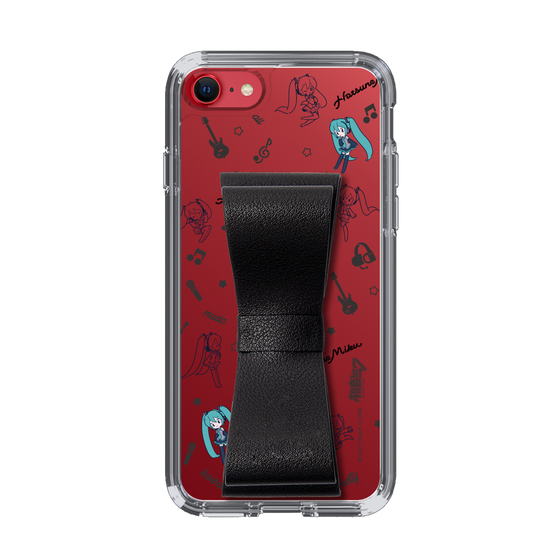 Slim Protection Case - STAND & RING RIBBON Black［ HATSUNE MIKU - Ribbon - Instrumental - Monochrome ］