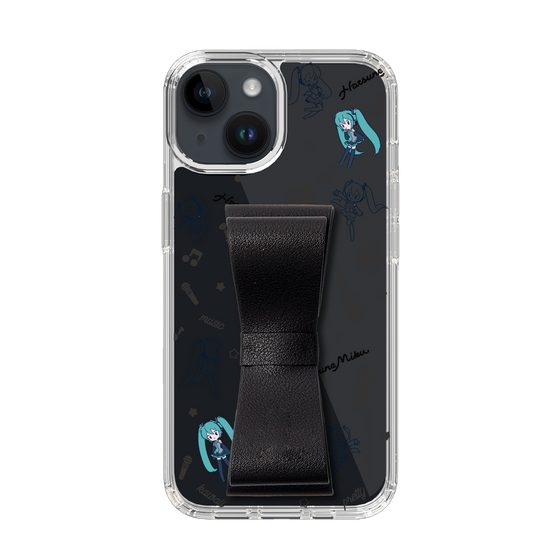 Slim Protection Case - STAND & RING RIBBON Black［ HATSUNE MIKU - Ribbon - Instrumental - Monochrome ］