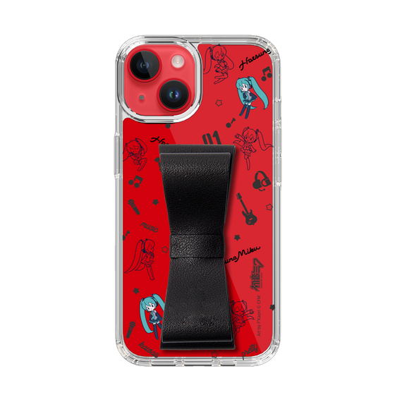 Slim Protection Case - STAND & RING RIBBON Black［ HATSUNE MIKU - Ribbon - Instrumental - Monochrome ］