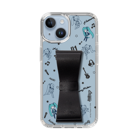 Slim Protection Case - STAND & RING RIBBON Black［ HATSUNE MIKU - Ribbon - Instrumental - Monochrome ］