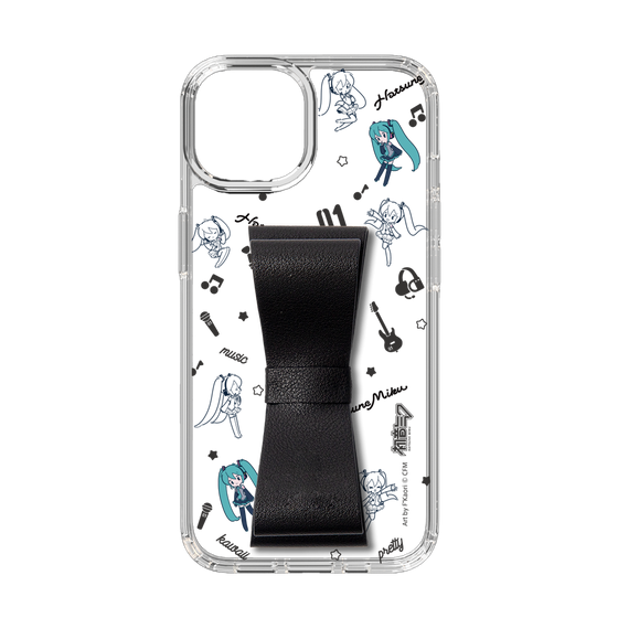 Slim Protection Case - STAND & RING RIBBON Black［ HATSUNE MIKU - Ribbon - Instrumental - Monochrome ］