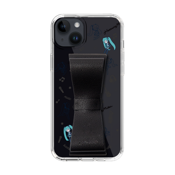 Slim Protection Case - STAND & RING RIBBON Black［ HATSUNE MIKU - Ribbon - Instrumental - Monochrome ］