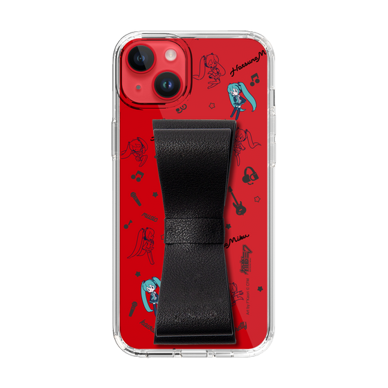 Slim Protection Case - STAND & RING RIBBON Black［ HATSUNE MIKU - Ribbon - Instrumental - Monochrome ］