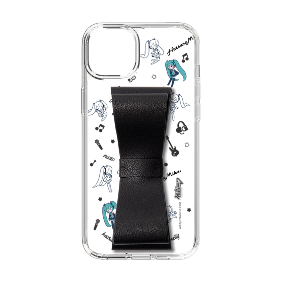 Slim Protection Case - STAND & RING RIBBON Black［ HATSUNE MIKU - Ribbon - Instrumental - Monochrome ］