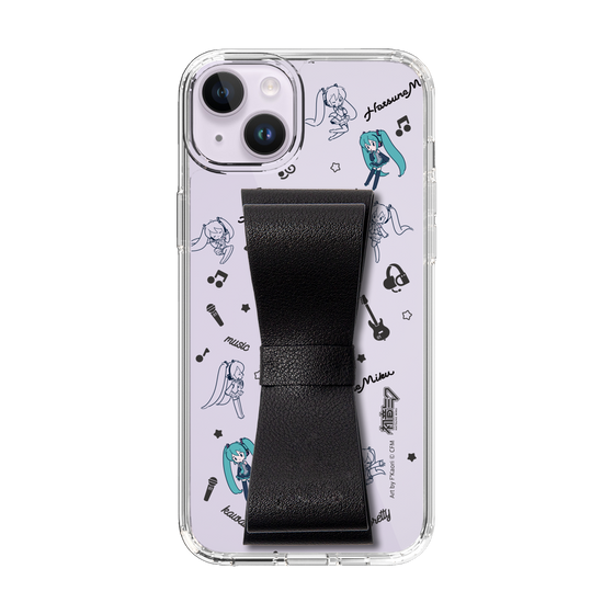 Slim Protection Case - STAND & RING RIBBON Black［ HATSUNE MIKU - Ribbon - Instrumental - Monochrome ］