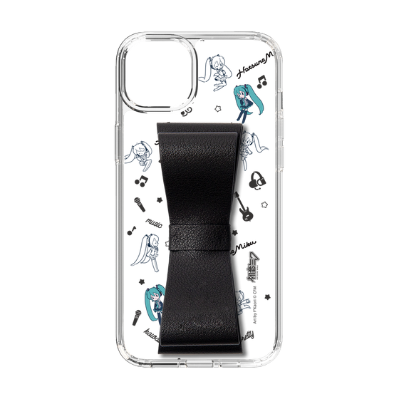 Slim Protection Case - STAND & RING RIBBON Black［ HATSUNE MIKU - Ribbon - Instrumental - Monochrome ］