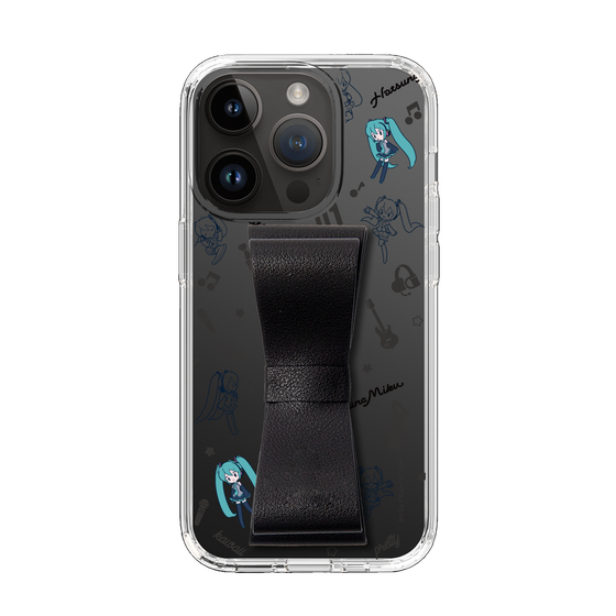 Slim Protection Case - STAND & RING RIBBON Black［ HATSUNE MIKU - Ribbon - Instrumental - Monochrome ］