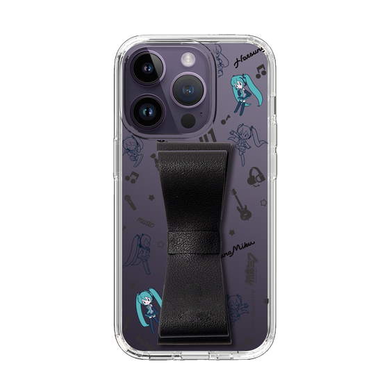 Slim Protection Case - STAND & RING RIBBON Black［ HATSUNE MIKU - Ribbon - Instrumental - Monochrome ］