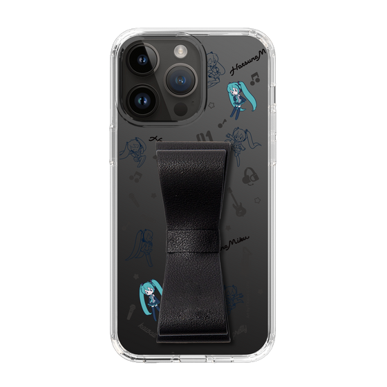 Slim Protection Case - STAND & RING RIBBON Black［ HATSUNE MIKU - Ribbon - Instrumental - Monochrome ］