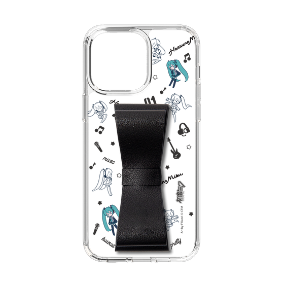 Slim Protection Case - STAND & RING RIBBON Black［ HATSUNE MIKU - Ribbon - Instrumental - Monochrome ］