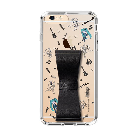 Slim Protection Case - STAND & RING RIBBON Black［ HATSUNE MIKU - Ribbon - Instrumental - Monochrome ］