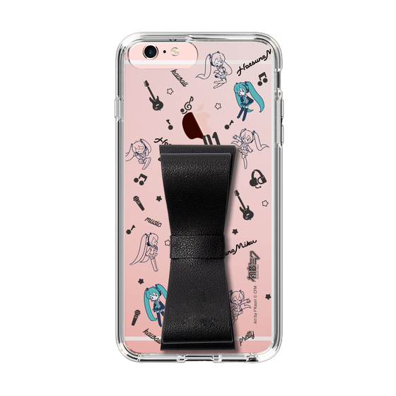Slim Protection Case - STAND & RING RIBBON Black［ HATSUNE MIKU - Ribbon - Instrumental - Monochrome ］