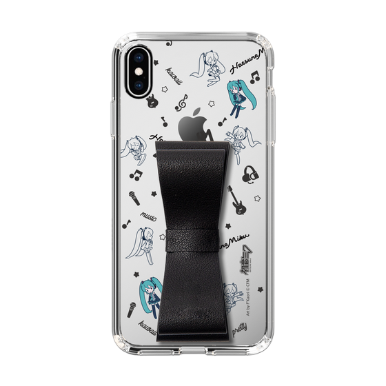 Slim Protection Case - STAND & RING RIBBON Black［ HATSUNE MIKU - Ribbon - Instrumental - Monochrome ］