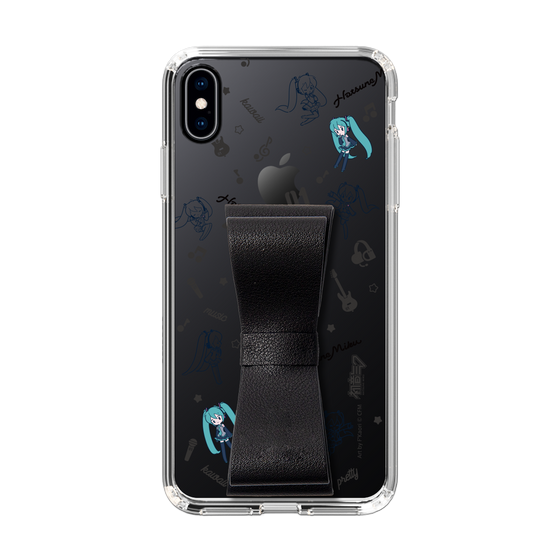 Slim Protection Case - STAND & RING RIBBON Black［ HATSUNE MIKU - Ribbon - Instrumental - Monochrome ］