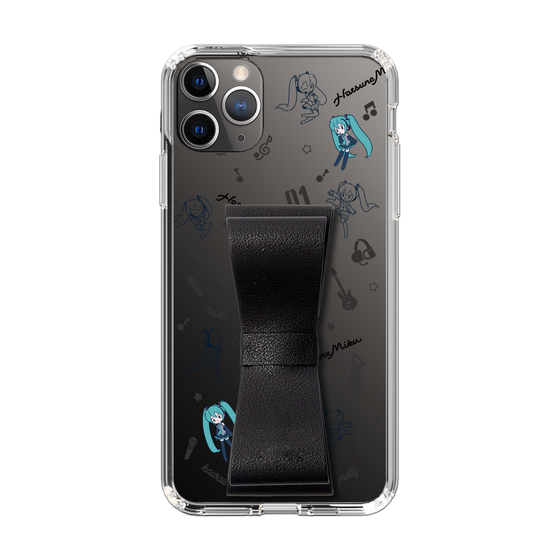 Slim Protection Case - STAND & RING RIBBON Black［ HATSUNE MIKU - Ribbon - Instrumental - Monochrome ］