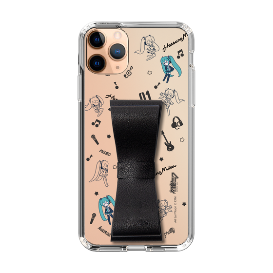 Slim Protection Case - STAND & RING RIBBON Black［ HATSUNE MIKU - Ribbon - Instrumental - Monochrome ］