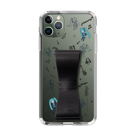 Slim Protection Case - STAND & RING RIBBON Black［ HATSUNE MIKU - Ribbon - Instrumental - Monochrome ］