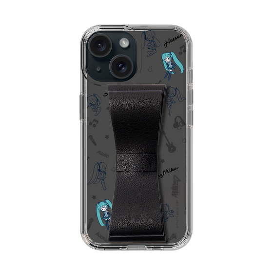 Slim Protection Case - STAND & RING RIBBON Black［ HATSUNE MIKU - Ribbon - Instrumental - Monochrome ］